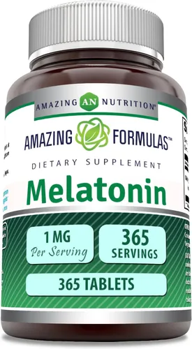 Vista 4 de Amazing Formulas - Suplemento de melatonina de 1 mg por porción, comprimidos, sin OMG, sin gluten, fabricado en Estados Unidos (240 unidades)