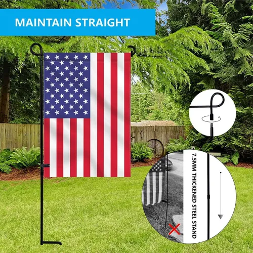 Vista 6 de PHITRIC Soporte para bandera de jardín, asta de bandera de patio con recubrimiento de polvo de alta calidad, asta de bandera de metal negro
