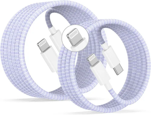 Vista 14 de USB C to Lightning Cable 2Pack 6FT+10FT,[Apple MFi Certified] Nylon Braided iPhone Fast Charging Cable, Power Delivery Charging Cord for iPhone 14
