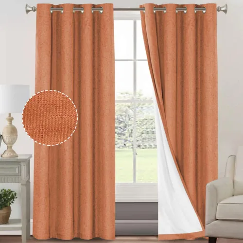 Vista 7 de PrinceDeco Primitive - Cortinas opacas 100 % de lino texturizado para dormitorio, sala de estar, cortinas de tratamiento de ventanas de ahorro