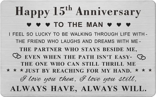 Vista 16 de Emideary Tarjeta de felicitación de 4º aniversario para marido y hombre – Tarjeta de 4 años de aniversario de boda para él, esposo