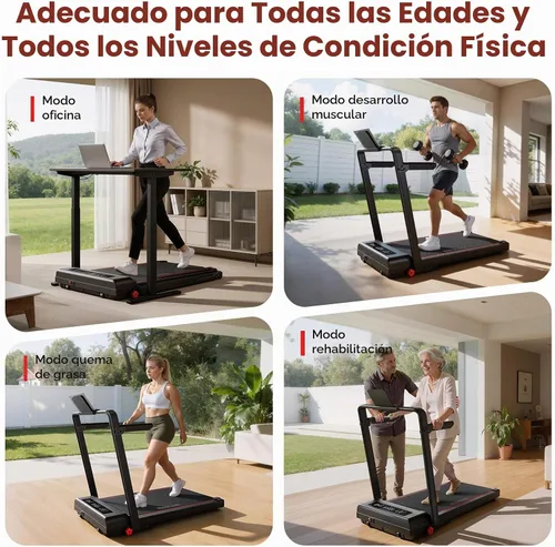 Vista 7 de RHYTHM FUN Almohadilla para caminar inclinada con barra de asa, cinturón Negro rojo