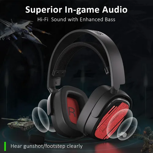 Vista 3 de SENZER X100 Auriculares inalámbricos para juegos para PS5 PS4 PC Switch Bluetooth Gaming Auriculares con micrófono - Sonido superior en el juego