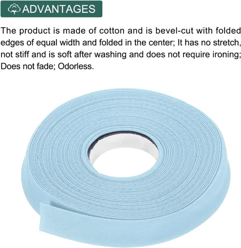 Vista 445 de MECCANIXITY Cinta al bies de doble pliegue de 1/2 pulgada de poliéster continuo a granel para costura, costura, dobladillo, encuadernación y Beige