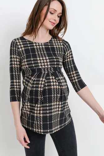 Vista 40 de LaClef - Blusa de maternidad para mujer, cuello redondo, manga 3/4, plisada al frente, estilo peplum