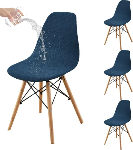 Vista 10 de HAOYONG Fundas para silla de comedor modernas de mediados de siglo, funda estampada para silla sin brazos, fundas elásticas para cocina, oficina