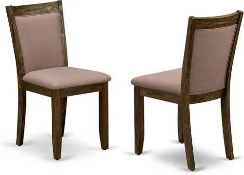 Vista 4 de East West Furniture F2MZ7-748 - Juego de mesa y sillas de cocina de 7 piezas que consta de una mesa redonda de comedor con pedestal y 6 sillas