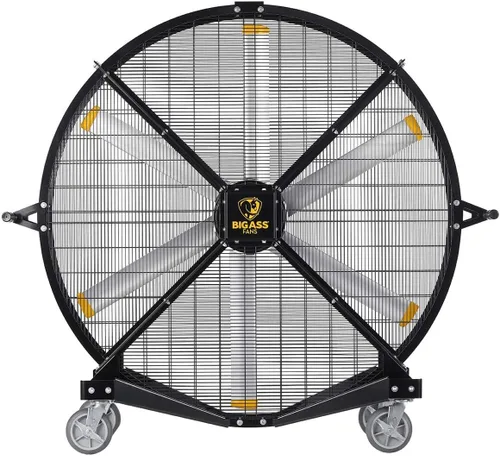 Vista 4 de Big Ass Fans - Black Jack, ventilador móvil de 6 pies para interiores y exteriores con ruedas, control de velocidad variable a bordo, jaula de acero
