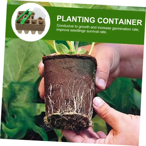 Vista 7 de Yardwe Juego de macetas de vivero para horticultura Suculentas Suelo Inicio Planta Invernadero titular de plantas desechables Traje floral