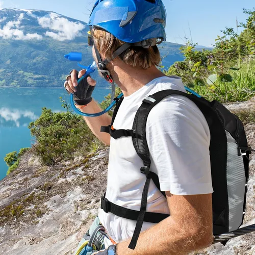 Vista 7 de Nepest Mochila de hidratación con bolsa de agua de 2 L para ciclismo, mochila de agua para senderismo, correr, mochila de hidratación ligera 2L