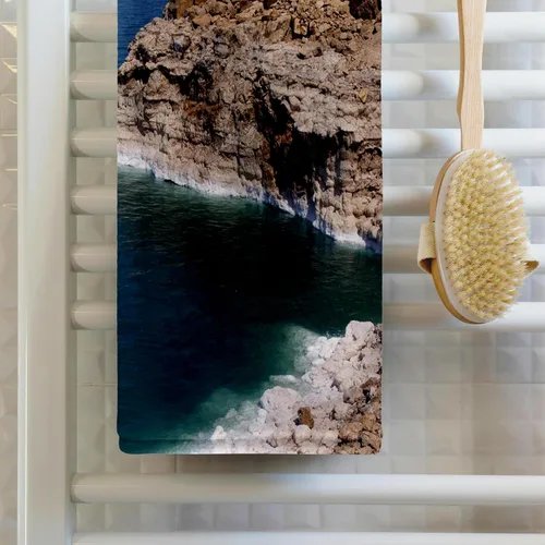 Vista 2 de 3dRose 22x30 Toalla de baño de mano para piscina - Jordania, Mar Muerto, sal en la orilla del mar-AS16 APA0003 - Aldo Pavan Dead Sea