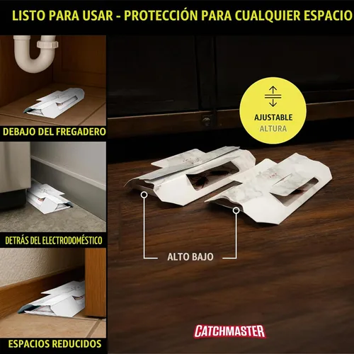 Vista 5 de Catchmaster - Trampa para cucarachas con poderoso cebo a base de alimentos – Trampas adhesivas (paquete de 10) Mata cucarachas para la casa