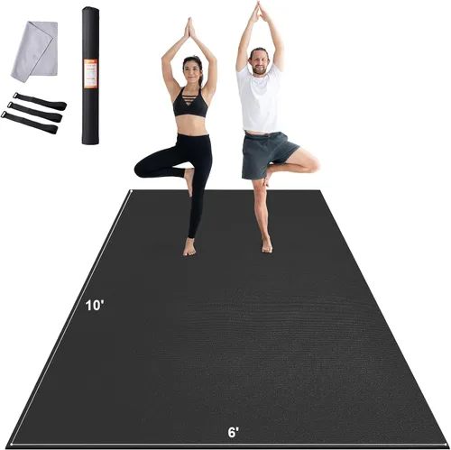 Vista 13 de VEVOR Large Exercise Mat, 12'x6'/10'x6'/9'x6'/8'x6'/8'x5'/7'x5'/6'x4' (7mm) Extra Thick, Non Slip High Density Premium Workout Mat, Exercise Yoga