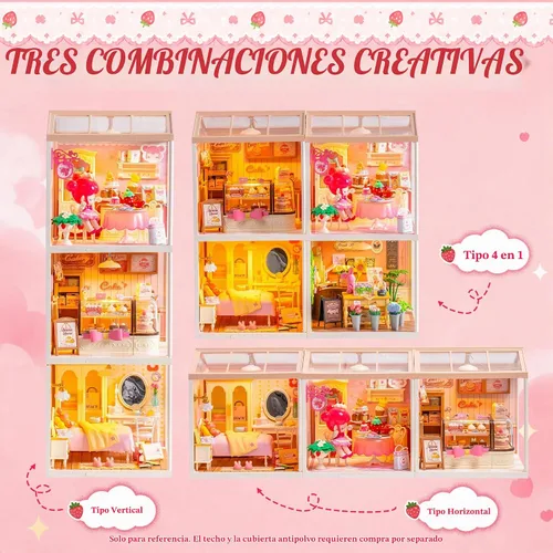 Vista 6 de Rolife Super Creator - DIY Mini House with Doll Nanci’s Strawberry Teatime