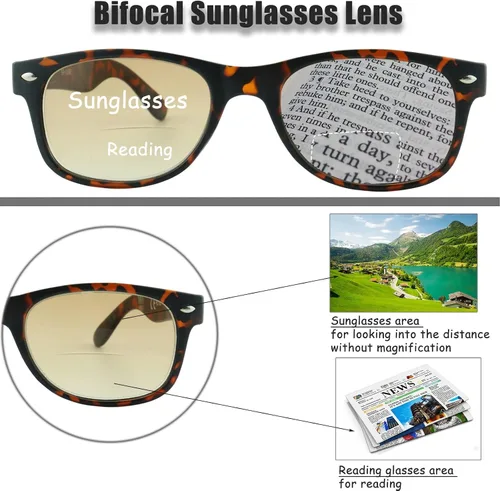 Vista 3 de Paquete de 3 lentes de sol bifocales de lectura para mujeres y hombres, lentes de sol de aviador para exteriores, antirreflejos y UV400
