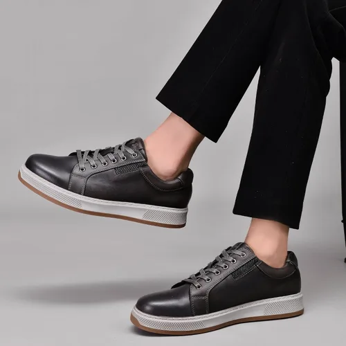 Vista 5 de Men's Casual Oxford Dressy Sneaker Shoe Fashion Walking Shoes for Men Lace-Up Flats Stylish Genuine Leather Upper Stylish Comfortable and Durable