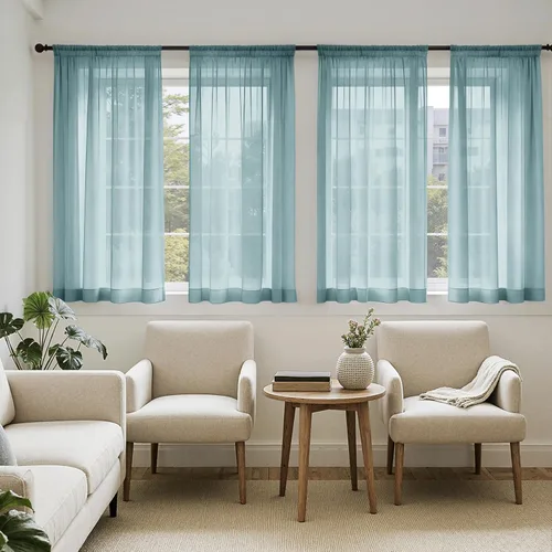 Vista 56 de MIULEE Cortinas traslúcidas marrón oscuro de 96 pulgadas de largo, 4
