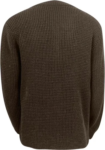 Vista 5 de Suéter de punto trenzado para hombre, cuello alto, con botones, de punto trenzado, ajuste delgado, cárdigan grande y alto, suéteres de punto térmico