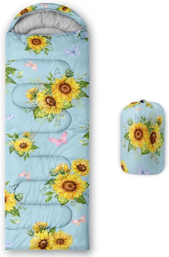 Vista 8 de Saco de dormir para adultos y niños, saco de dormir para mochileros, camping, para niñas, niños, ligero, impermeable, para clima frío y cálido, saco