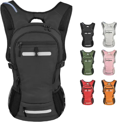 Vista 8 de Zavothy Mochila de senderismo multiusos de 18 litros con bolsa de agua de 3 L, mochila de hidratación duradera con compartimento aislado