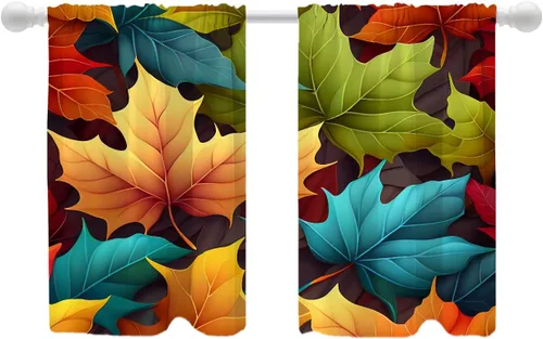 Vista 41 de Shrahala Cortinas republicanas de elefante americano para ventanas de cocina, paneles de cortina de ventana de poliéster multicapa con rayas rojas