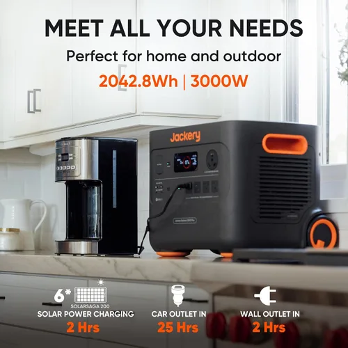 Vista 2 de Jackery Estación de energía portátil Explorer 2000 Plus, generador solar de 2042 Wh, compatible con panel solar para caravanas al aire libre
