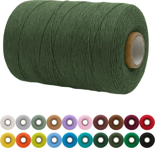 Vista 46 de JeogYong Cordón de macramé de un solo hilo 3 mm x 109 yardas (328 pies) Cuerda de algodón suave Hilo de macramé de 3 mm, suministros de macramé