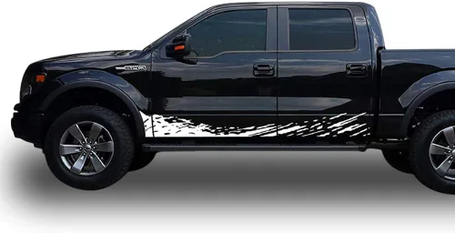 Vista 7 de Juego de calcomanías de barro lateral compatible con Ford F150 Series 2009 - Regalo (negro)