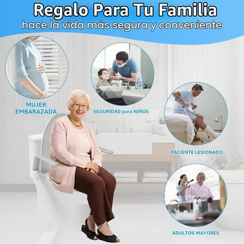 Vista 6 de Riel de seguridad plegable para inodoro para personas mayores, riel de Mango Tpe