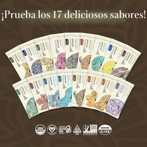 Vista 6 de Barritas de proteína GoMacro veganas y orgánicas
