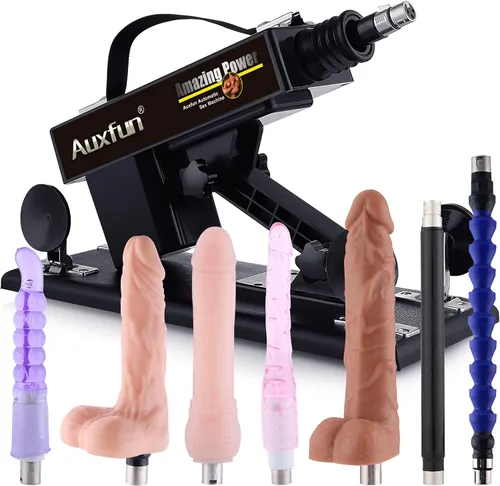 Vista 10 de AUXFUN - Máquina sexual automática de empuje con conector 3XLR juguetes sexuales manos libres, juguetes sexuales para parejas, adultos, hombres