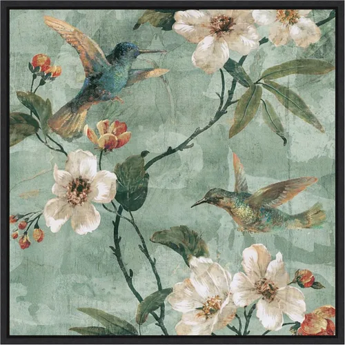 Vista 8 de Amanti Art Lienzo enmarcado para pared, 16 x 16 pulgadas, diseño floral de pájaros de una pluma II por Renee Campbell, lienzo enmarcado para pared