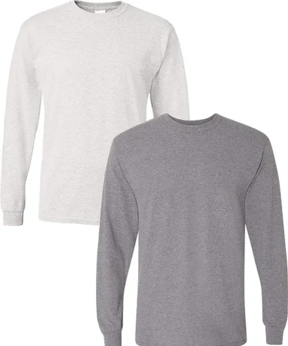 Vista 42 de Gildan - Camiseta DryBlend de manga larga para adulto, estilo G8400, paquete de 2