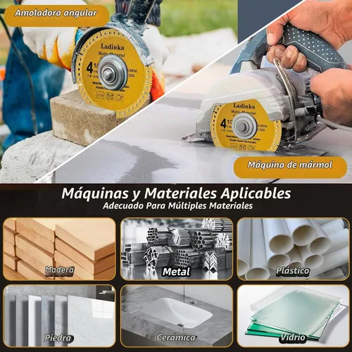 Vista 6 de Paquete de 4 muelas abrasivas de diamante electrochapadas de 4-1/2 pulgadas, disco indestructible resistente para amoladora angular, cuchillas