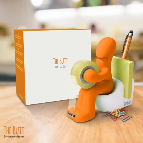 Vista 7 de Dispensador de cinta de suministros de oficina "The Butt", bonito y divertido accesorio de escritorio para oficina, hogar o escuela, el escritorio