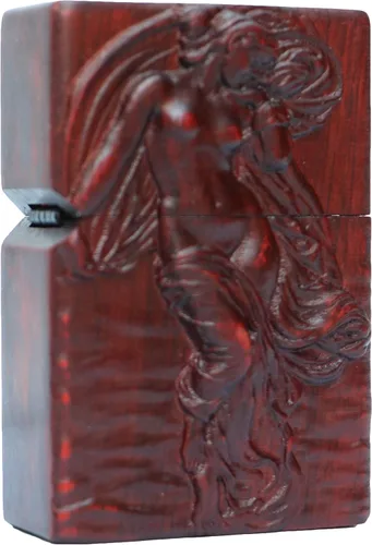 Vista 29 de Carcasa exterior de palisandro Huanghuali natural tallado para módulo Zippo (1000 brazos Avalokiteshvara de la diosa 3#)