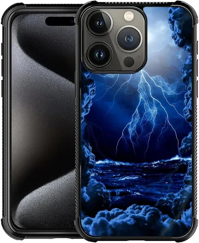 Vista 30 de CARLOCA Funda compatible con iPhone 15, increíble patrón de luz espacial nebulosa para niñas y niños, ultra protección, a prueba de golpes