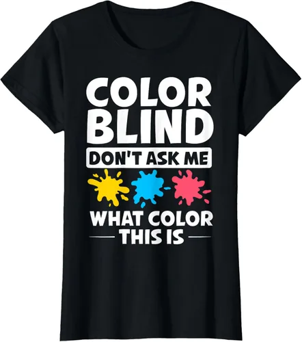 Vista 31 de Color Blind Camiseta Test Funny Glasses Visions, Negro