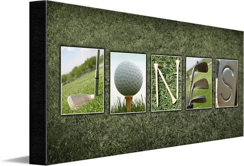 Vista 34 de Arte personalizado con nombre de golf: regalo personalizado perfecto y único para el golfista o entusiasta del golf