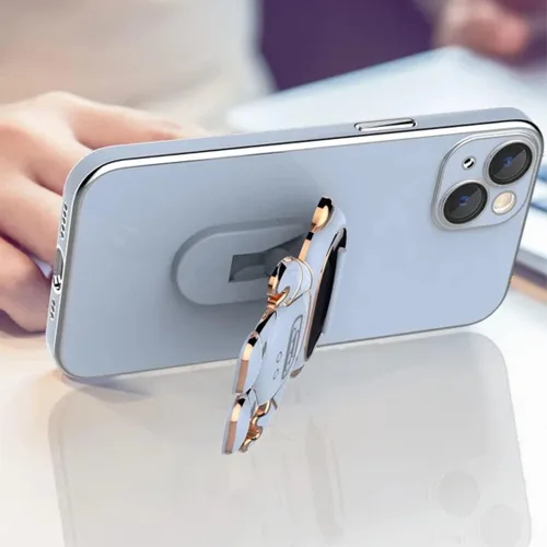 Vista 7 de Funda de astronauta para iPhone 14 iPhone con protector de cámara, TPU suave a prueba de golpes, con soporte de astronauta 2023 (rosa)