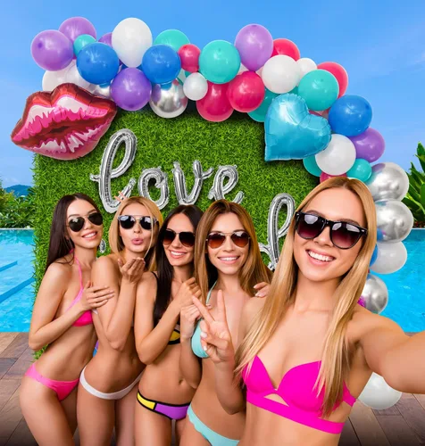 Vista 6 de Kit de decoración tropical para despedida de soltera [juego de 95 piezas]