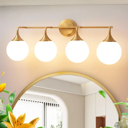 Vista 11 de Accesorios de Iluminación para Baño Negros, Iluminación Moderna de Tocador Sobre Espejo, Aplique de Pared Negro Mate Moderno de Mediados de Siglo