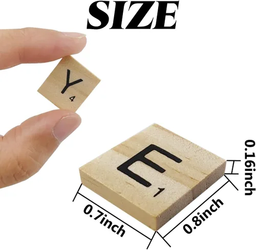Vista 2 de GXXMEI 1000 piezas de fichas de letras de madera, letras mayúsculas de la A a la Z para manualidades, ortografía, fichas de reemplazo