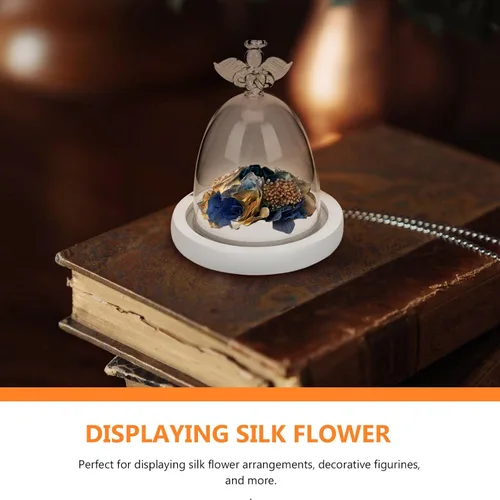 Vista 9 de Cabilock Cúpula de cristal de ángel con mango para San Valentín Figura de flores decorativa, cúpula para decoración del hogar, 5.3 x 4.3 x 4.3