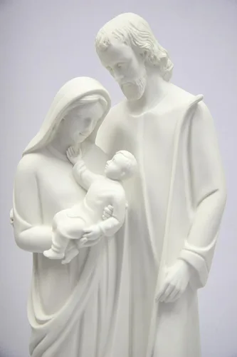 Vista 4 de Vittoria Collection Figura de escultura italiana de Joseph Mary Baby Jesus de 31.5 pulgadas, hecha en Italia, para jardín interior y exterior