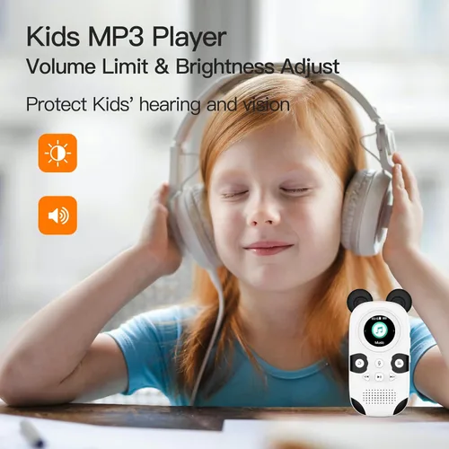 Vista 2 de RUIZU Reproductor MP3 de 64GB para Niños, Reproductor de Música Portátil Lindo Panda MP3, Reproductor MP3 para Niños con Bluetooth 5.3, Altavoz