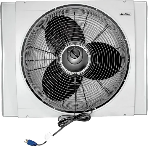 Vista 2 de Air King 9166F Ventilador de ventana para toda la casa de 20 pulgadas, color gris