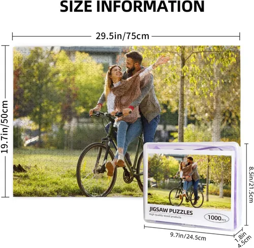 Vista 4 de Rompecabezas personalizados a partir de fotos, rompecabezas personalizado de 300/500/1000 piezas, rompecabezas de madera personalizados para adultos