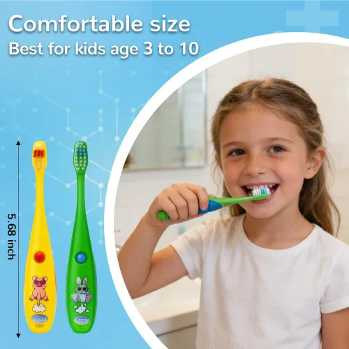 Vista 6 de Lily's Home Cepillo de dientes divertido para niños, cerdas suaves, temporizador de cepillado eléctrico de minutos, premio de dentista lindo niño