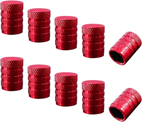 Vista 7 de Ziciner 5 piezas de tapas de vástago de válvula de neumático para automóvil, cubiertas de vástago de rueda de aluminio anodizado, tapas de aire